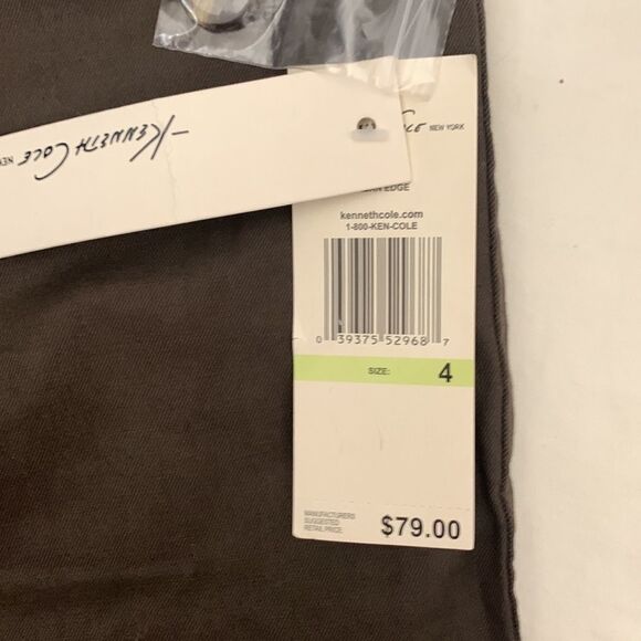 Kenneth Cole Size 4 Earth Brown Urban Edge Side Pockets Button Front Capri Pant - Picture 4 of 9